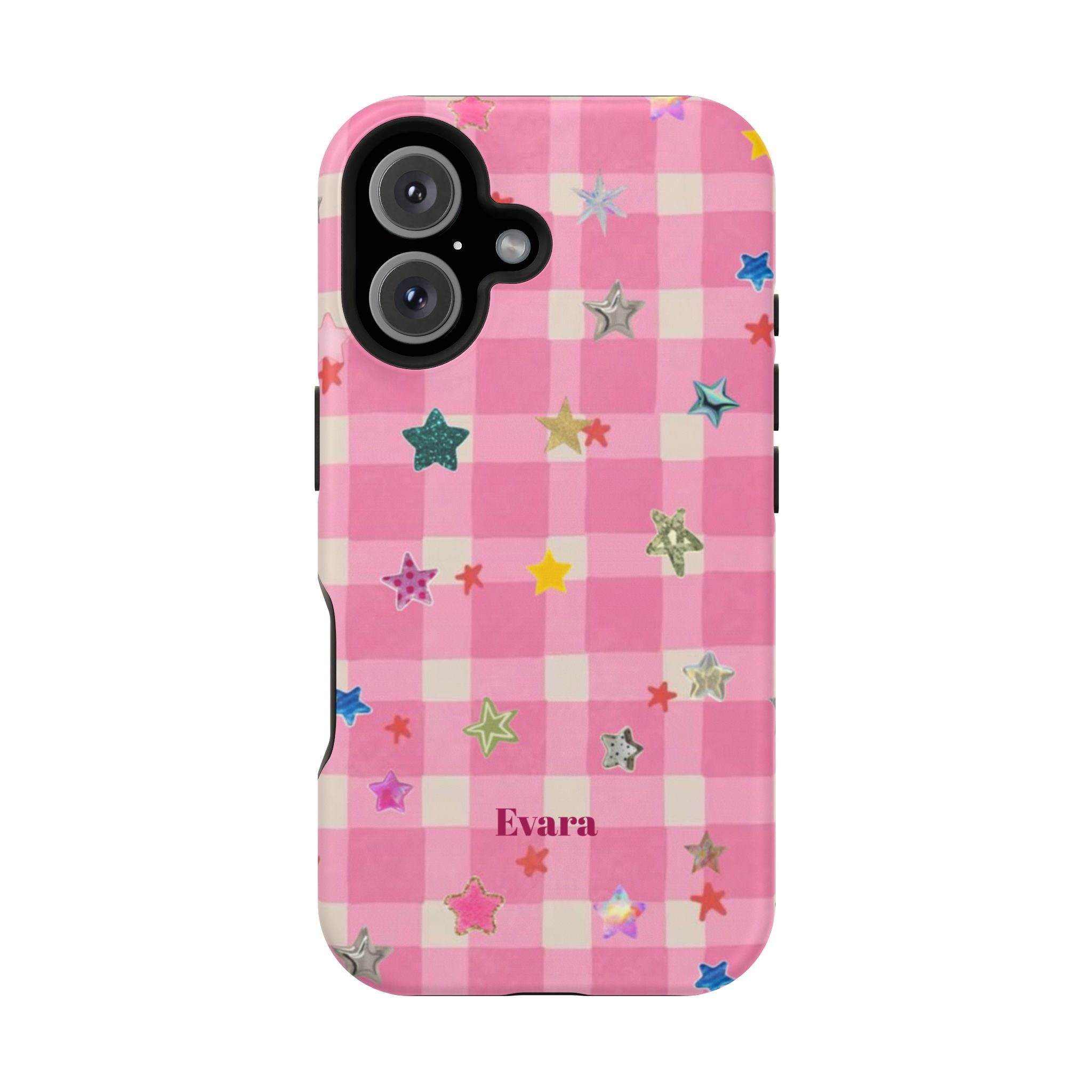 Pink Gingham Star Phone Case- Magsafe