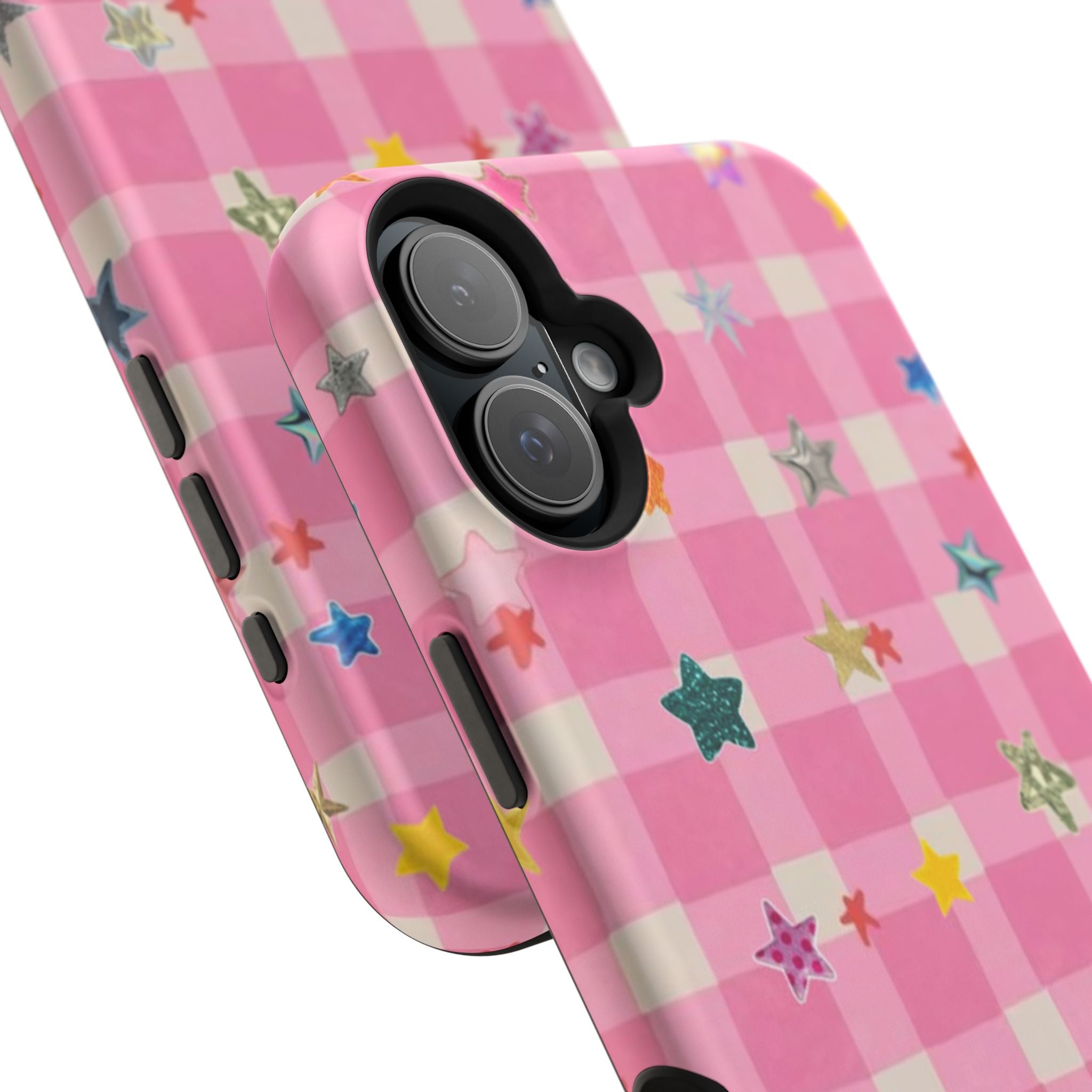 Pink Gingham Star Phone Case- Magsafe