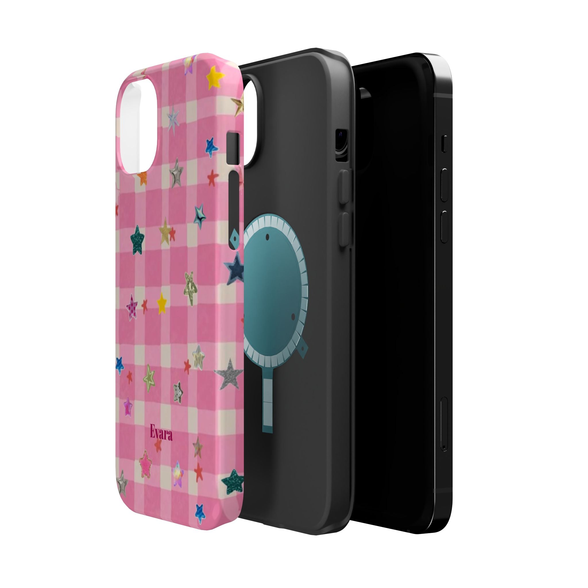Pink Gingham Star Phone Case- Magsafe