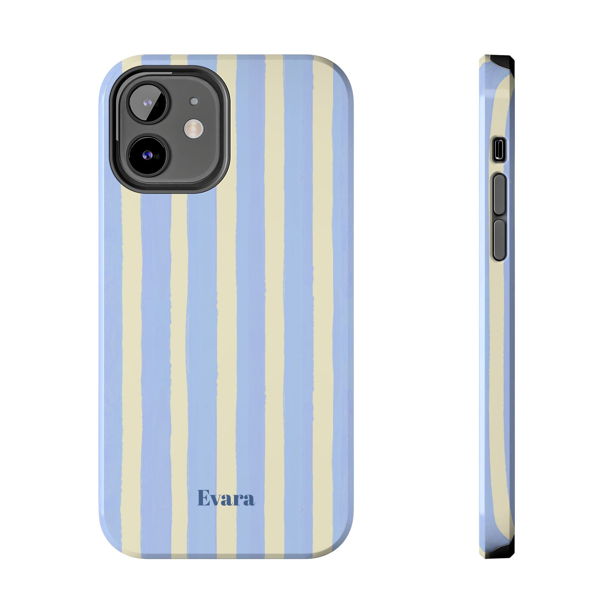 Pastel Blue & Cream Stripe Phone Case