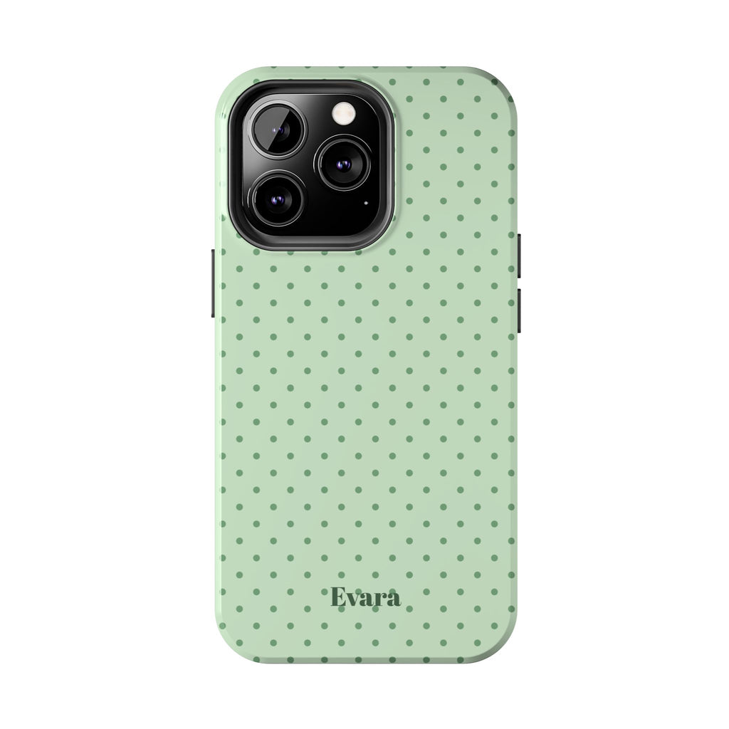 Mint Polka Dot Tough Phone Case — Protective Stylish Phone Cover
