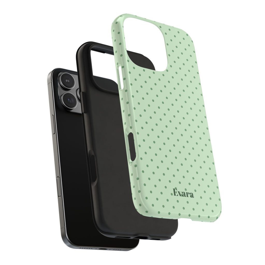 Mint Polka Dot Tough Phone Case — Protective Stylish Phone Cover
