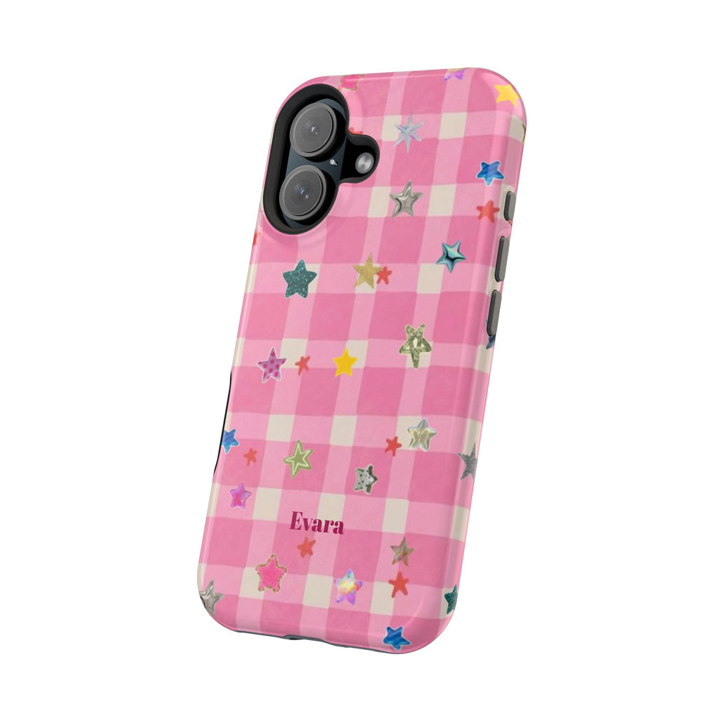 Pink Gingham Star Phone Case- Magsafe