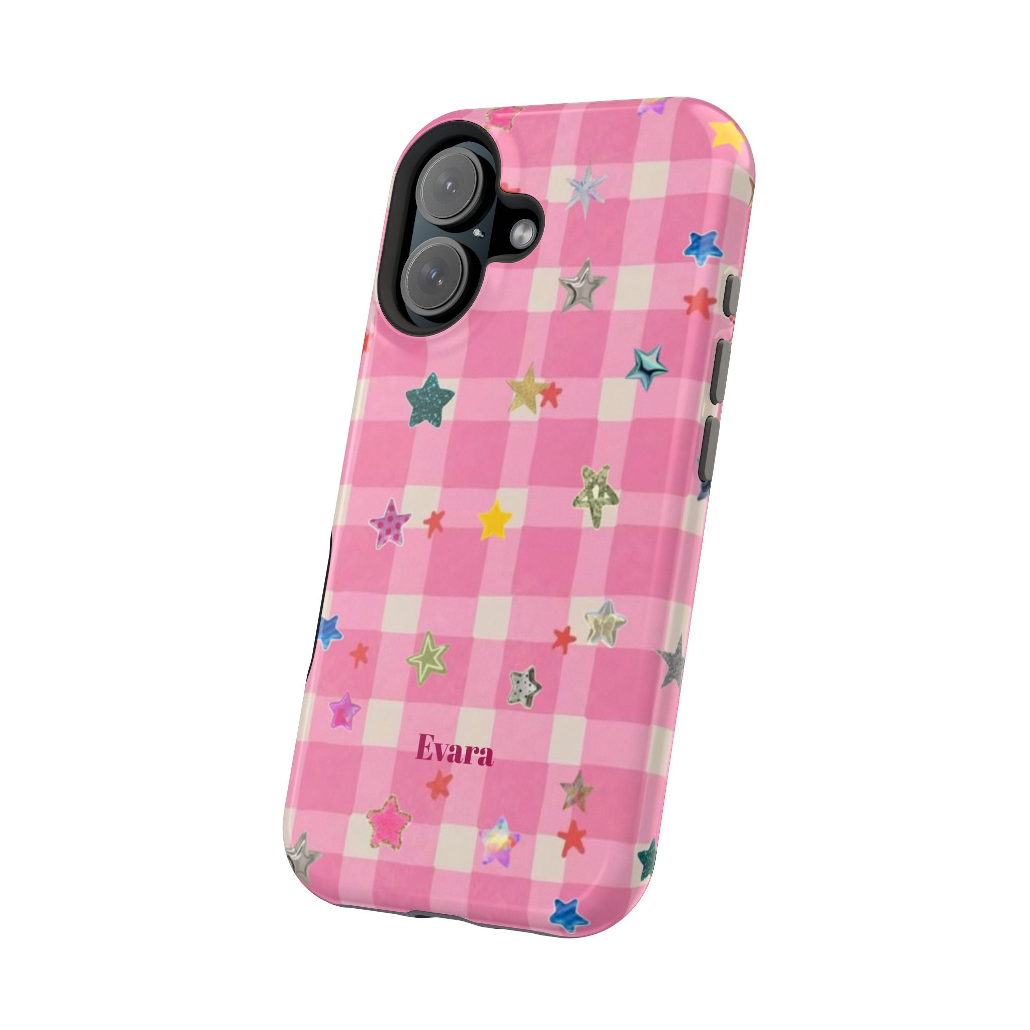 Pink Gingham Star Phone Case- Magsafe