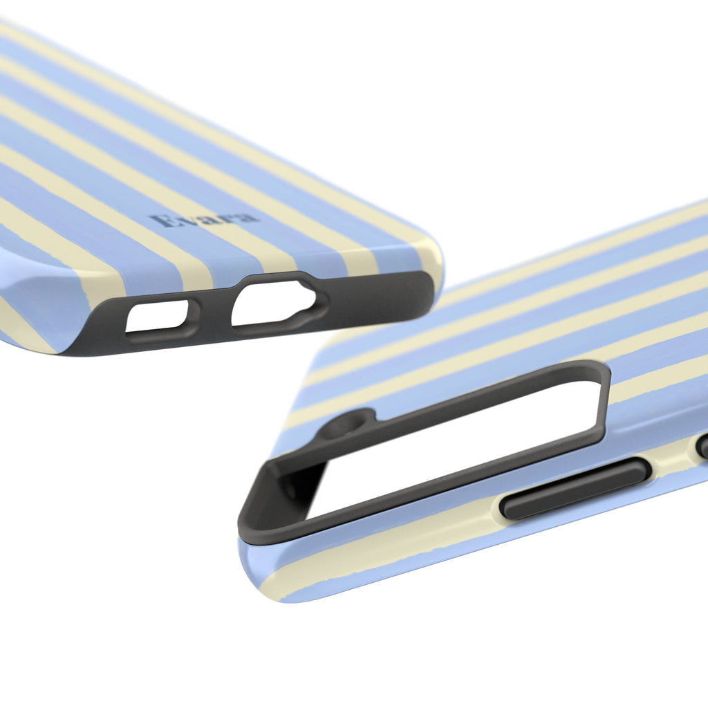 Pastel Blue & Cream Stripe Phone Case
