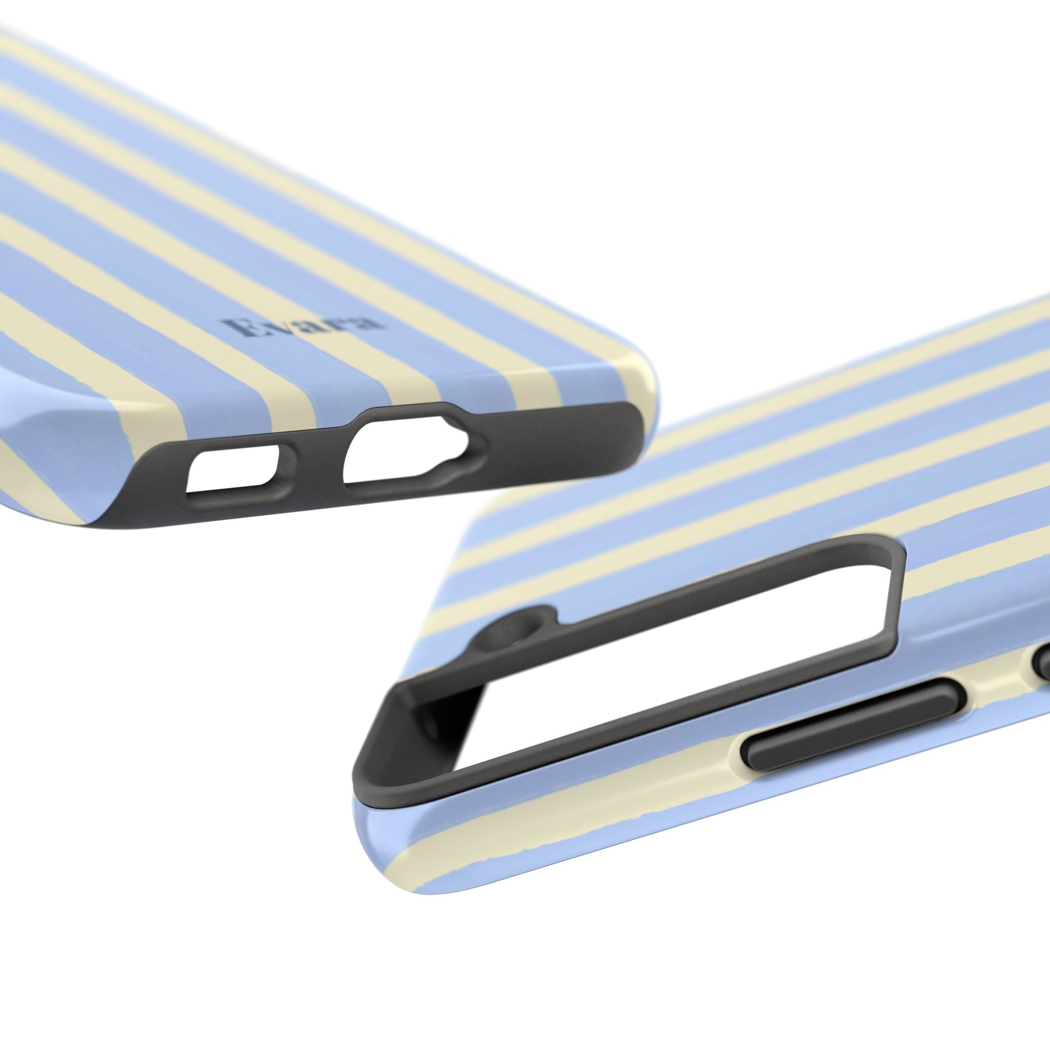 Pastel Blue & Cream Stripe Phone Case