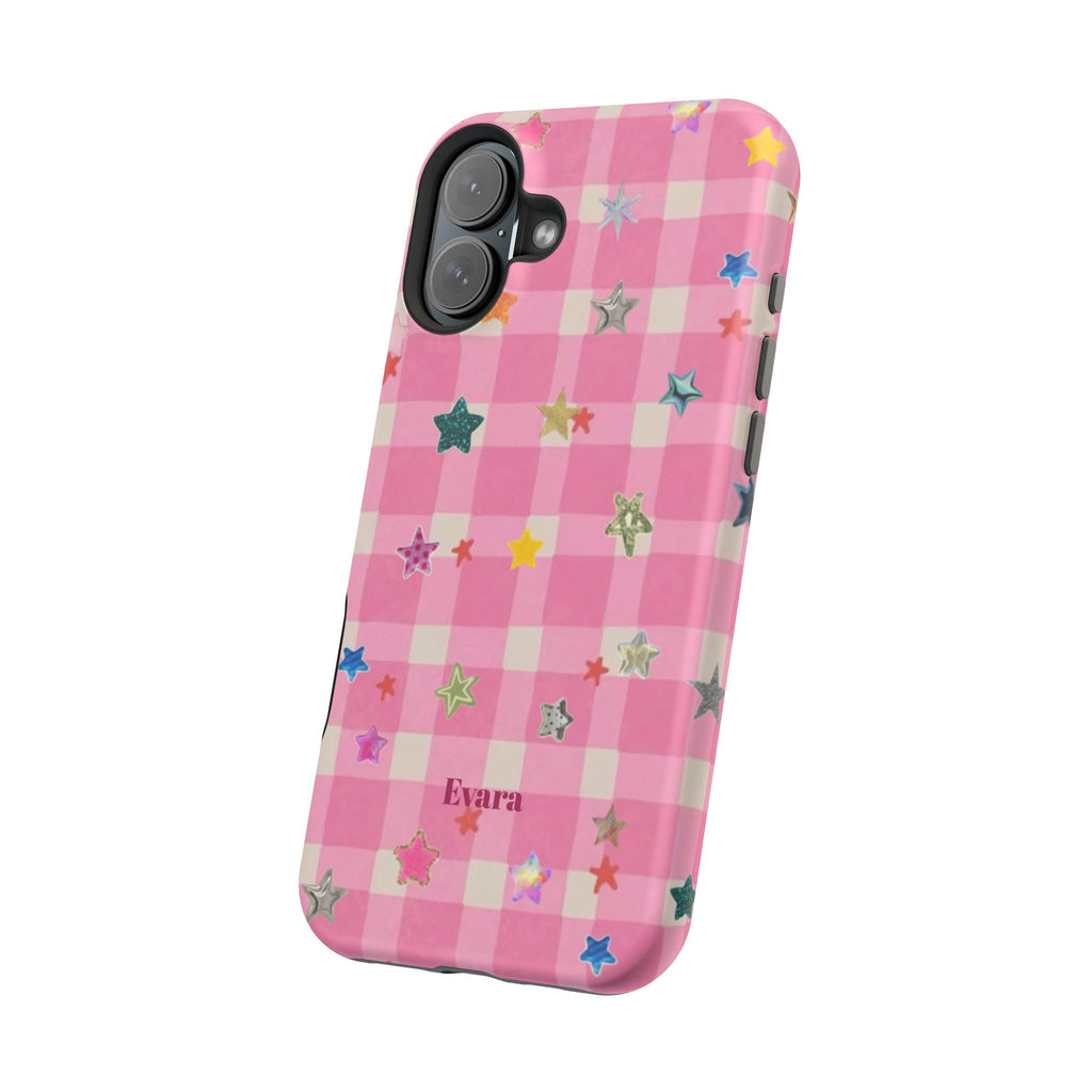 Pink Gingham Star Phone Case- Magsafe