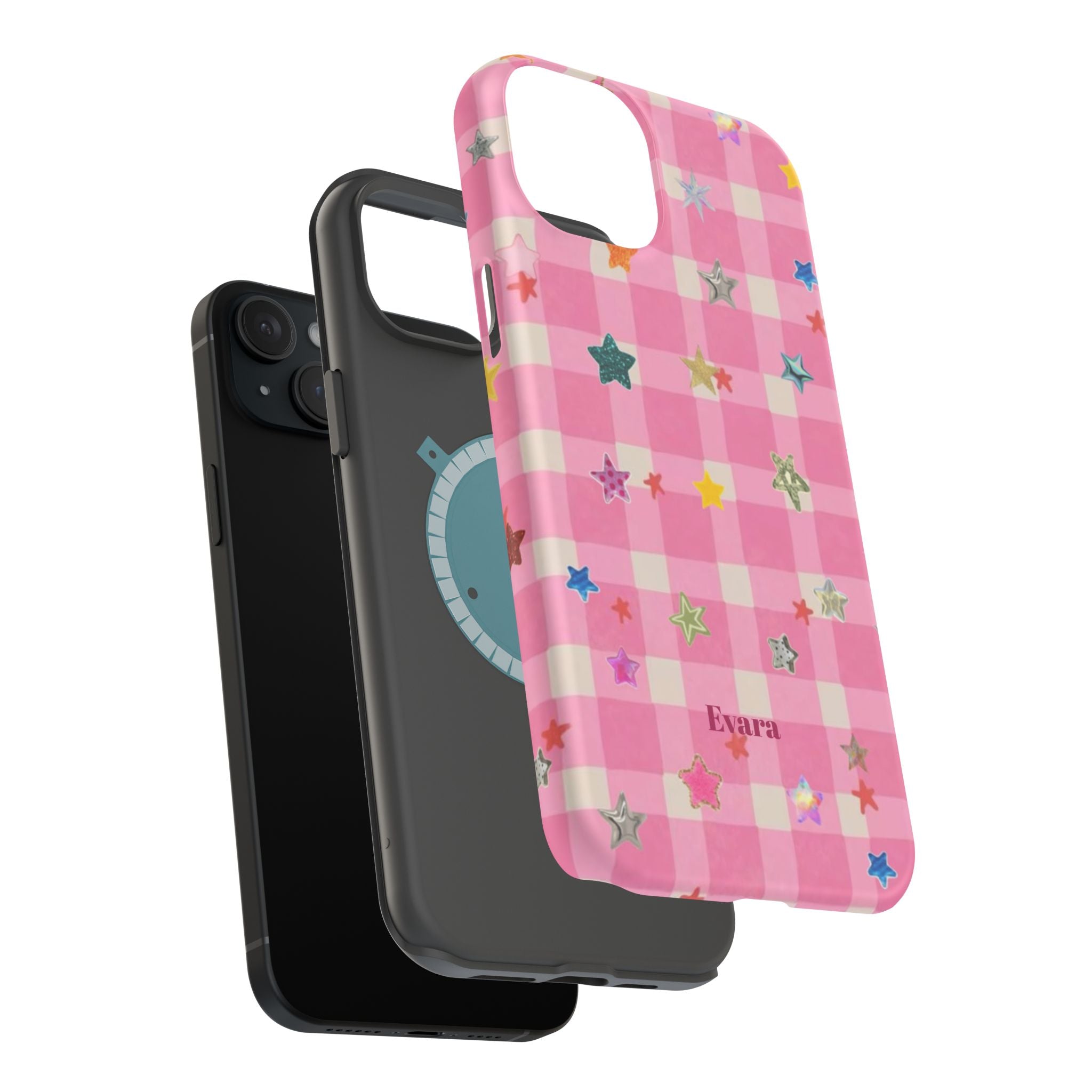 Pink Gingham Star Phone Case- Magsafe