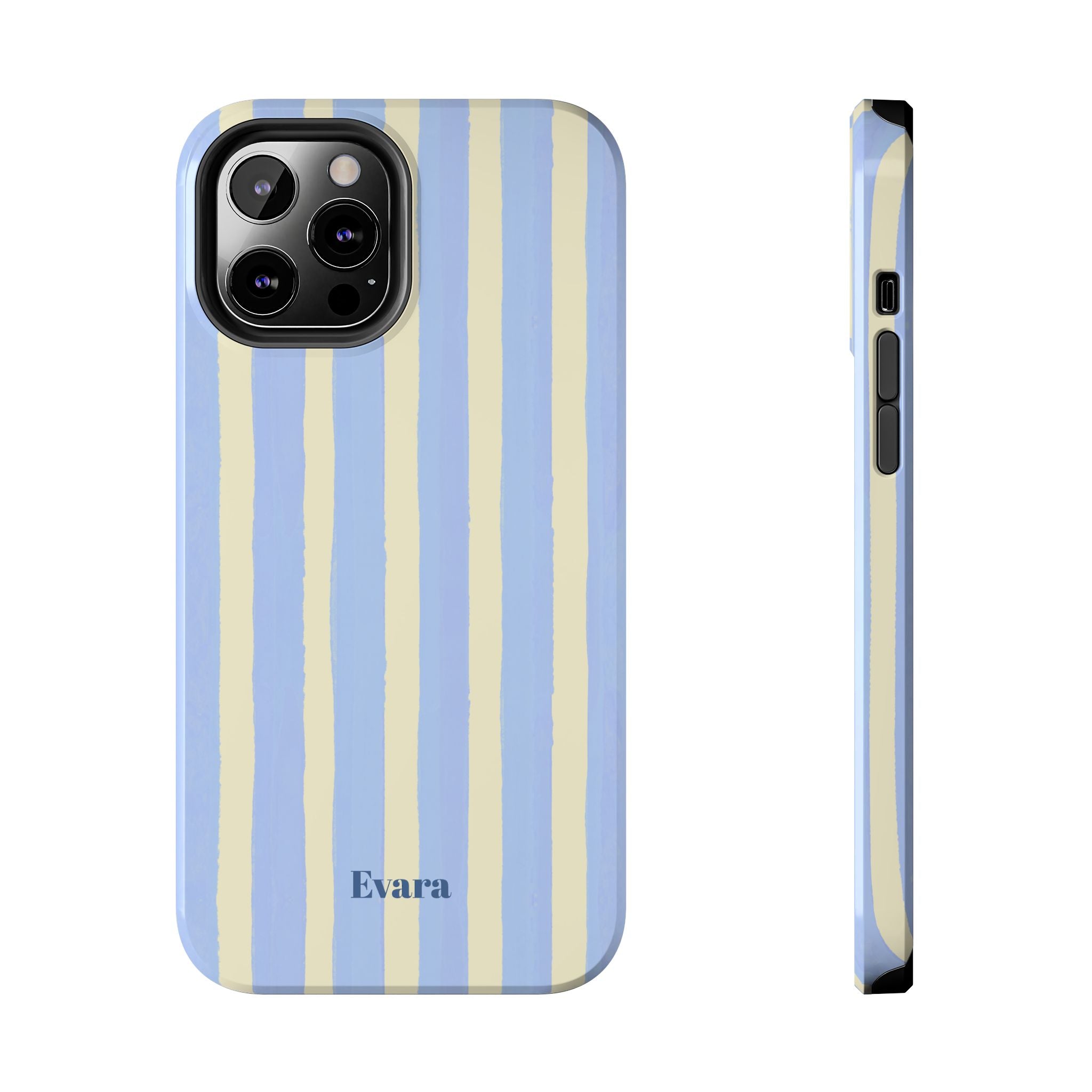 Pastel Blue & Cream Stripe Phone Case