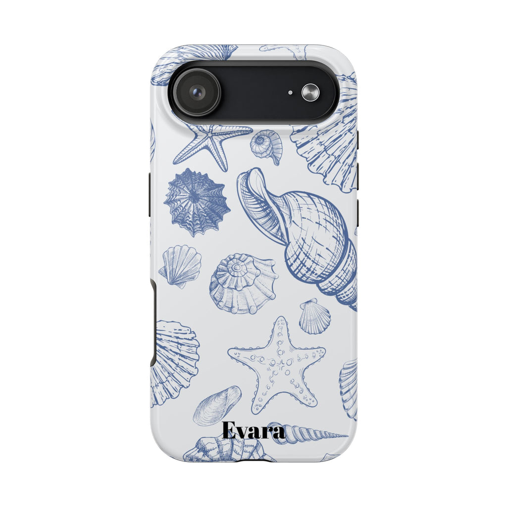 Blue Coastal Shell Pattern Phone Case