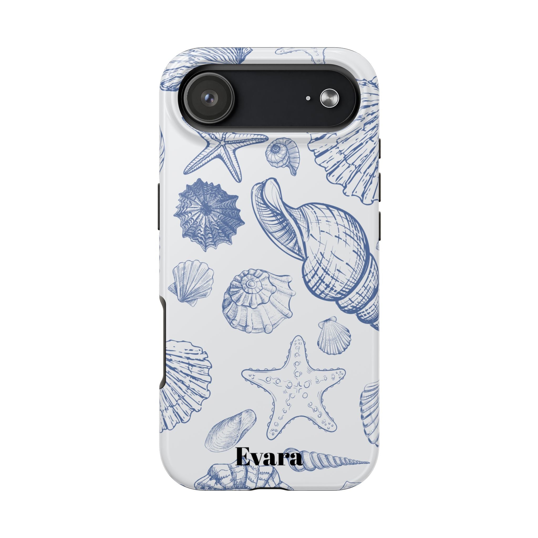 Blue Coastal Shell Pattern Phone Case