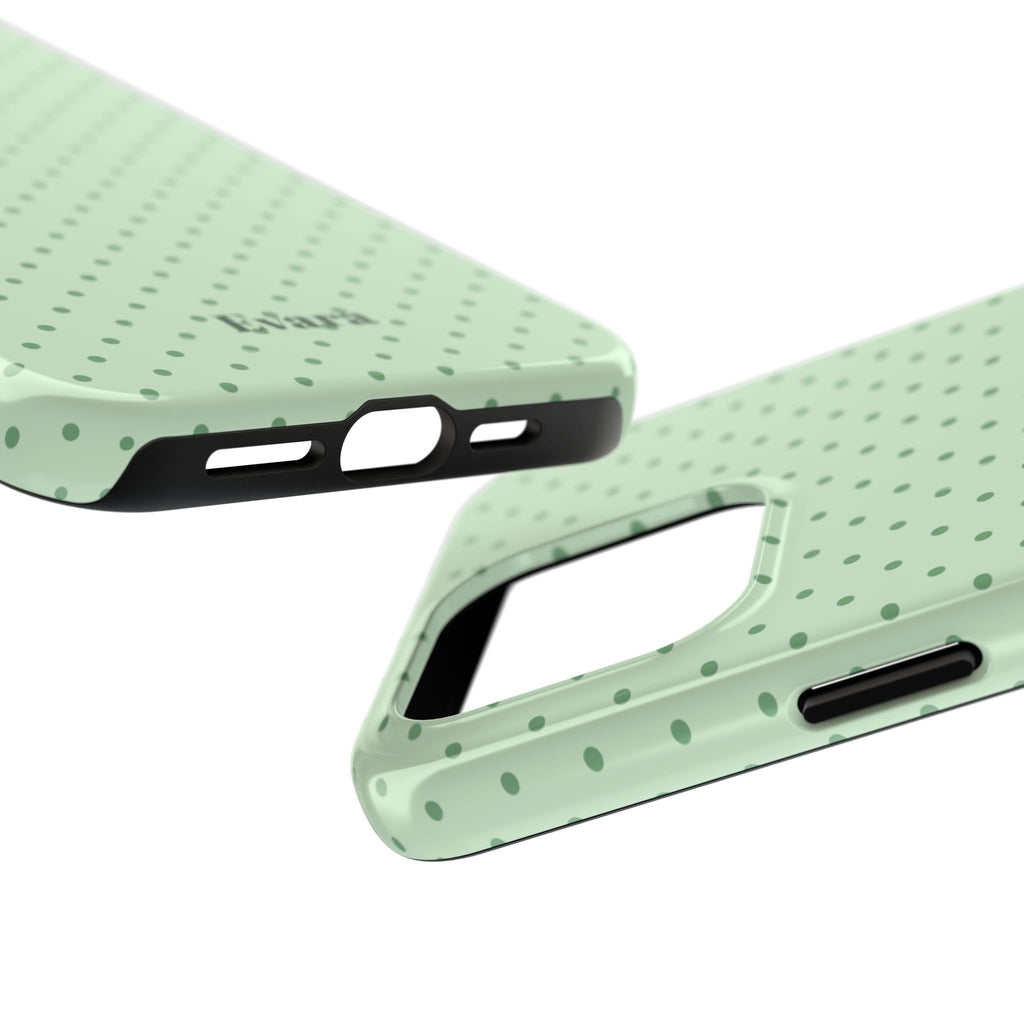 Mint Polka Dot Tough Phone Case — Protective Stylish Phone Cover