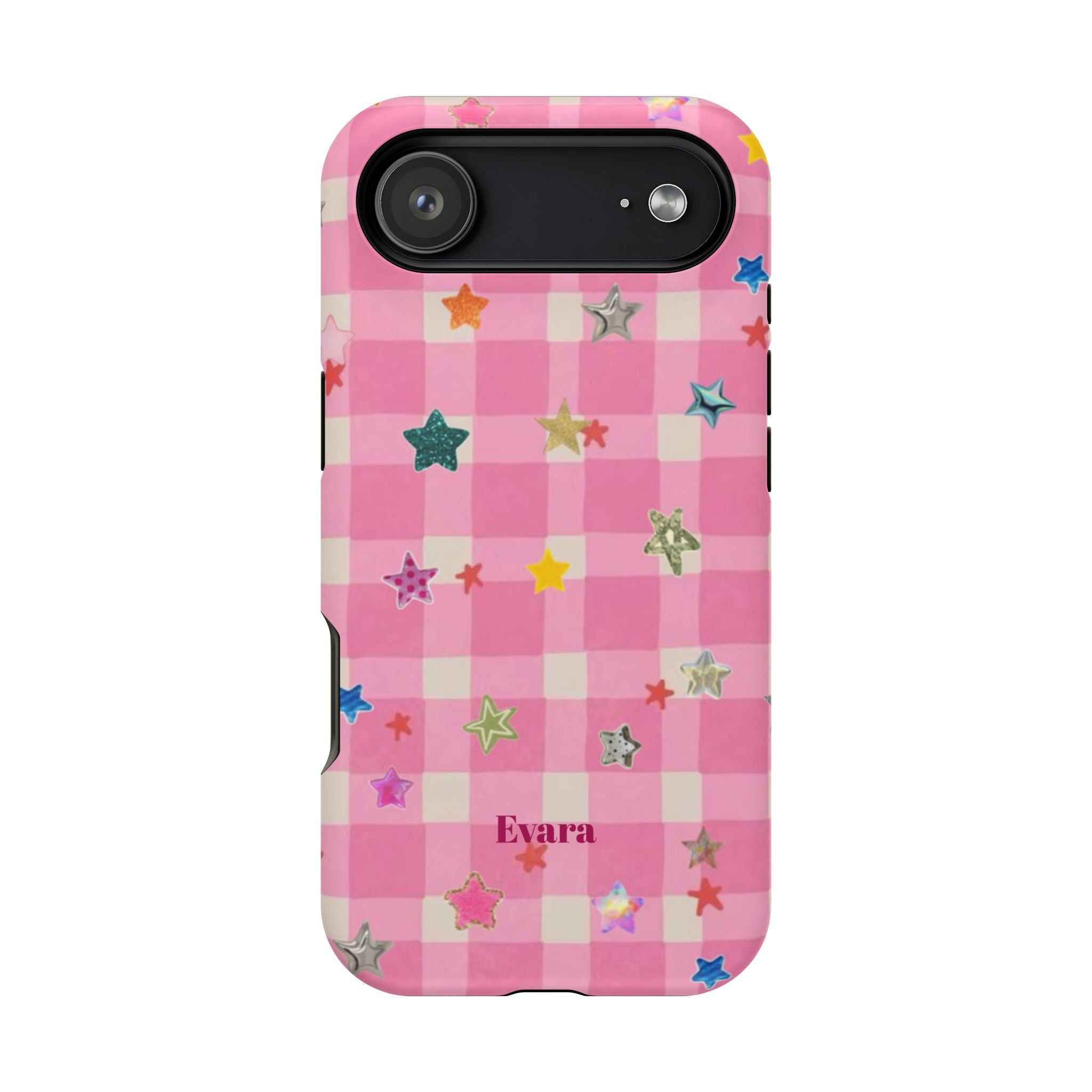 Pink Gingham Star Phone Case- Magsafe