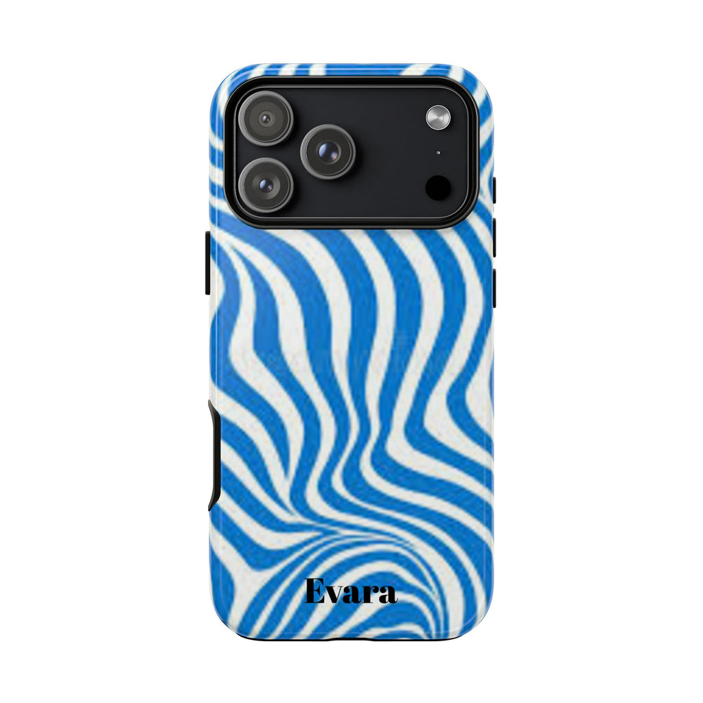 Blue Wavy Zebra Phone Case