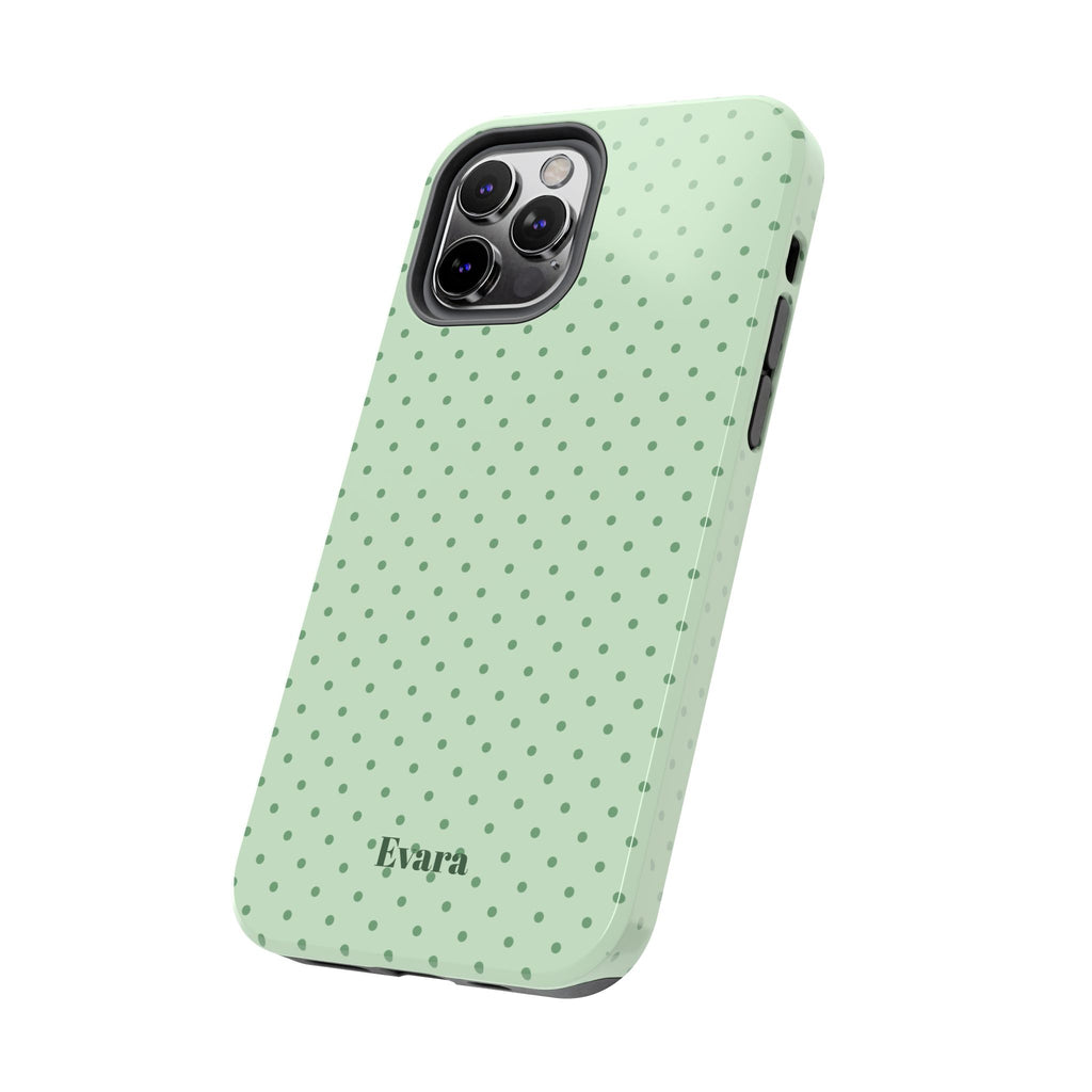Mint Polka Dot Tough Phone Case — Protective Stylish Phone Cover