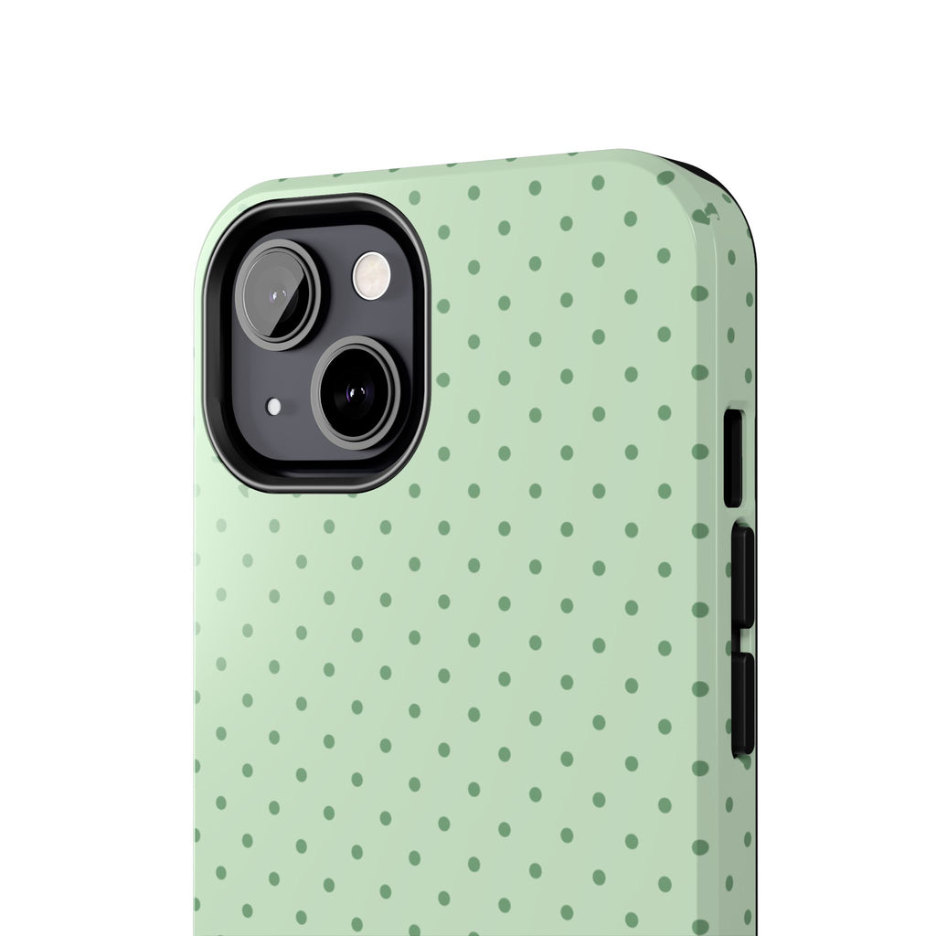 Mint Polka Dot Tough Phone Case — Protective Stylish Phone Cover