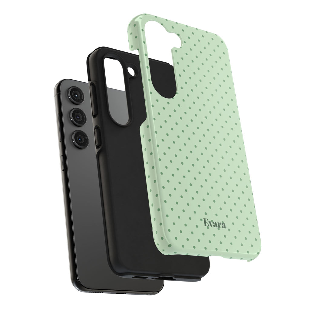 Mint Polka Dot Tough Phone Case — Protective Stylish Phone Cover