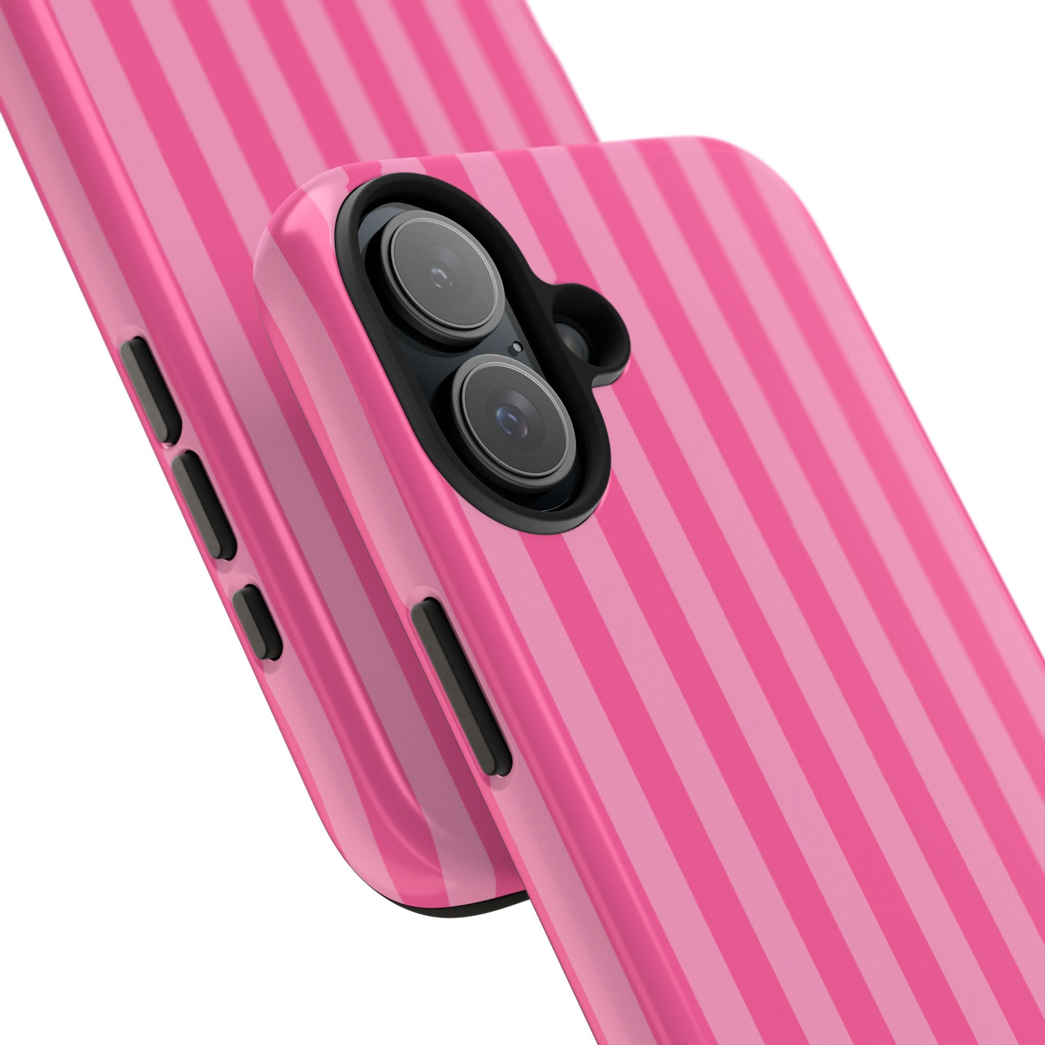 Pink Vertical Stripe Phone Case — Personalized Name Option