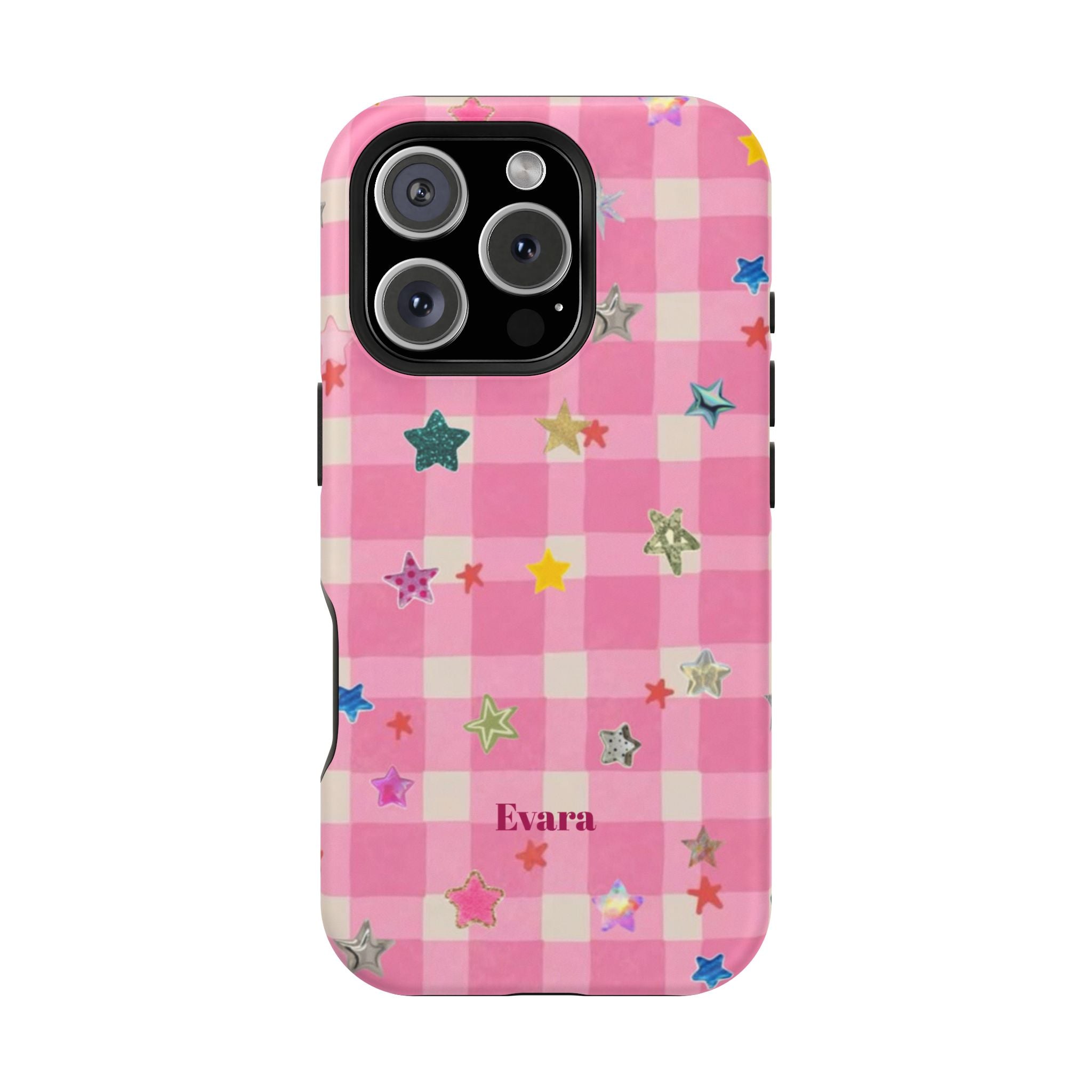 Pink Gingham Star Phone Case- Magsafe