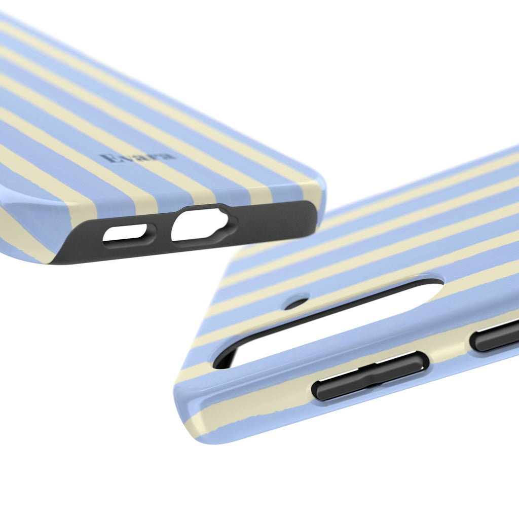 Pastel Blue & Cream Stripe Phone Case