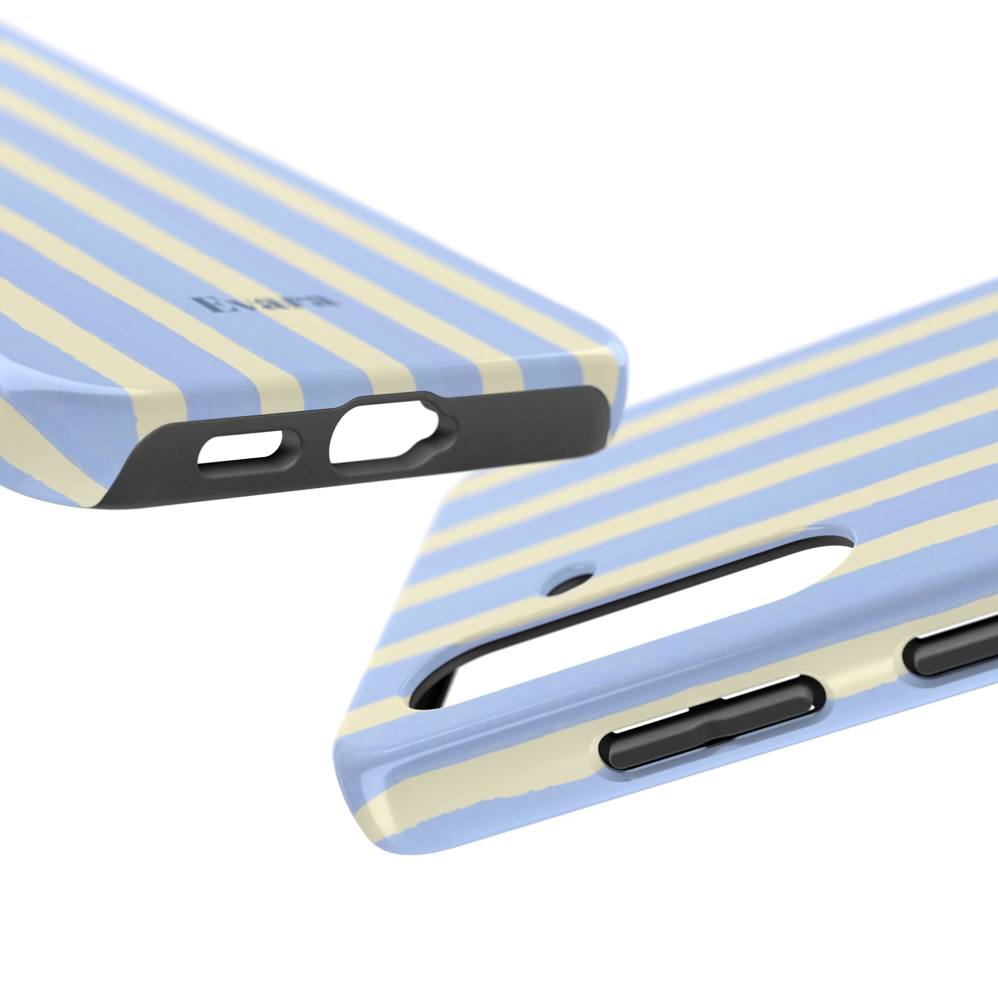 Pastel Blue & Cream Stripe Phone Case