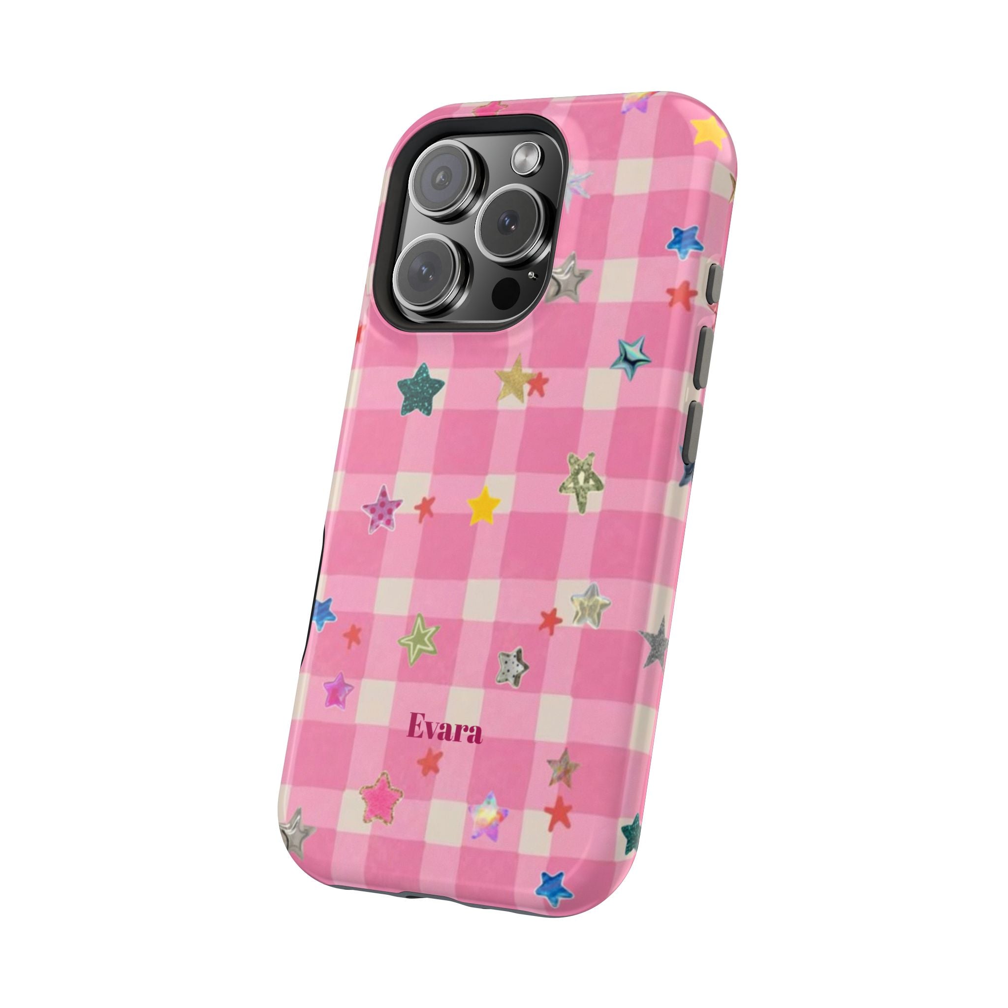 Pink Gingham Star Phone Case- Magsafe