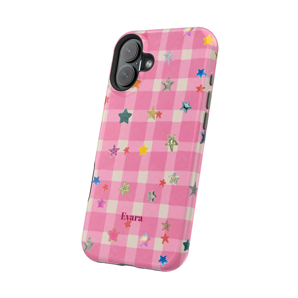 Pink Gingham Star Phone Case- Magsafe