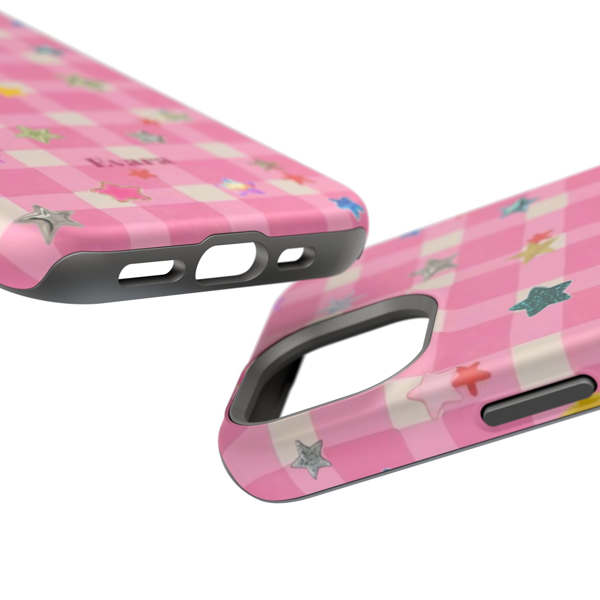 Pink Gingham Star Phone Case- Magsafe