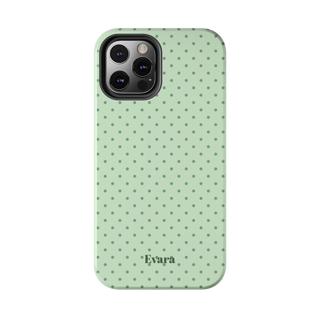 Mint Polka Dot Tough Phone Case — Protective Stylish Phone Cover