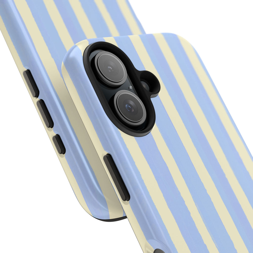 Pastel Blue & Cream Stripe Phone Case