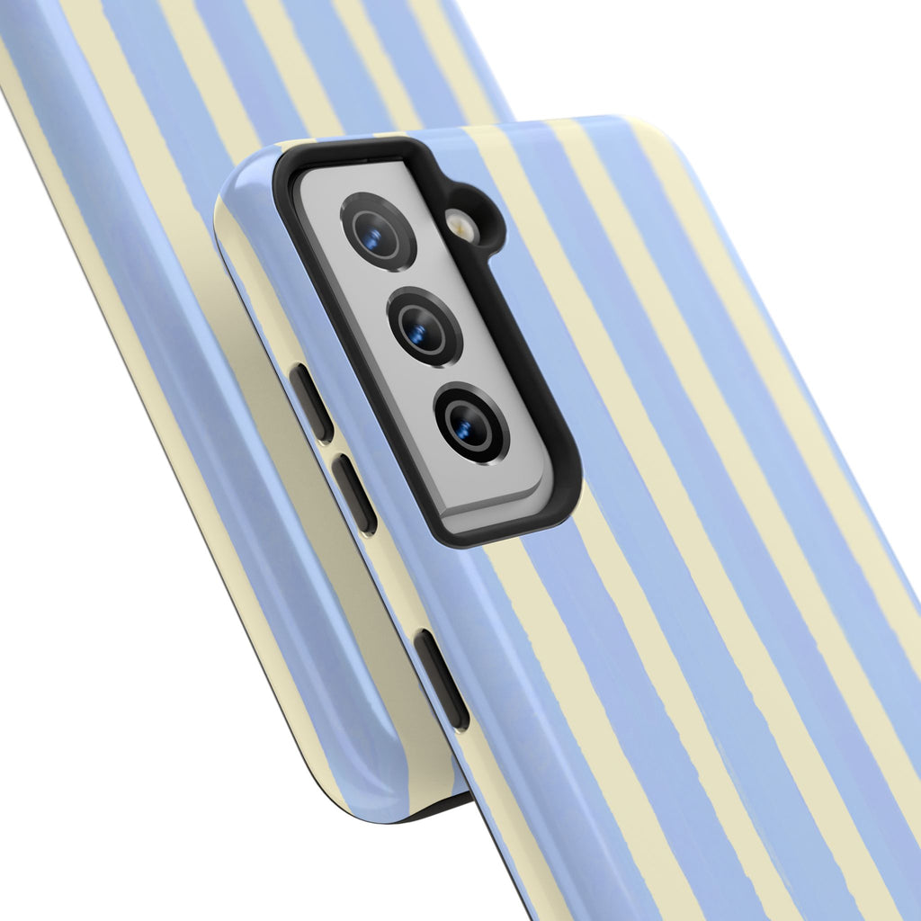 Pastel Blue & Cream Stripe Phone Case