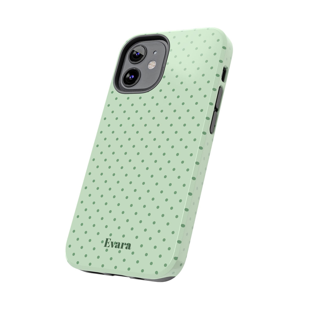 Mint Polka Dot Tough Phone Case — Protective Stylish Phone Cover