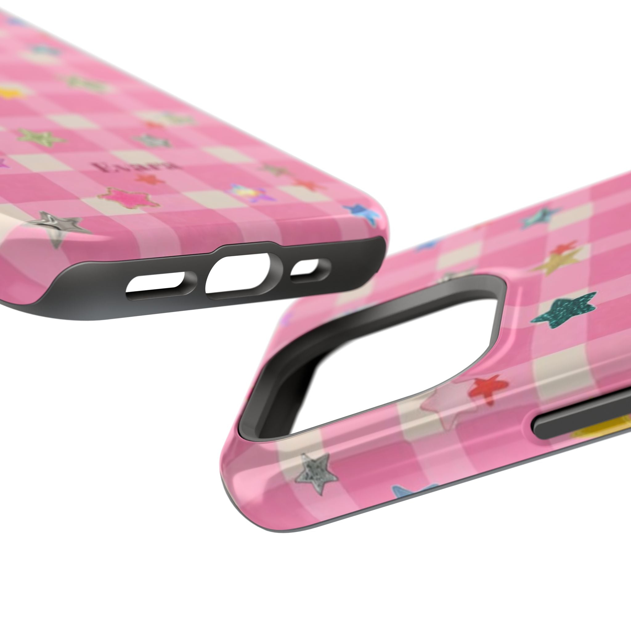 Pink Gingham Star Phone Case- Magsafe