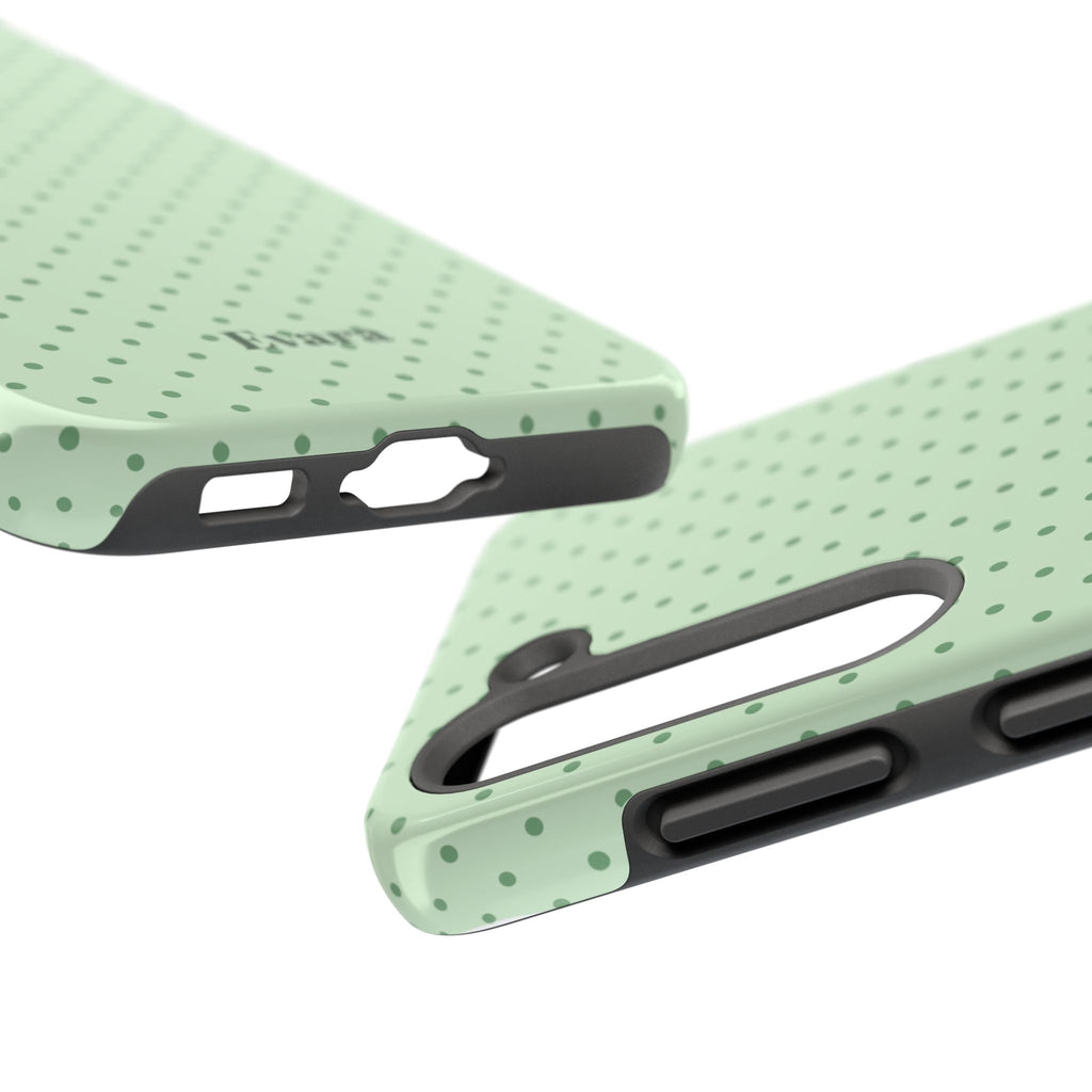 Mint Polka Dot Tough Phone Case — Protective Stylish Phone Cover