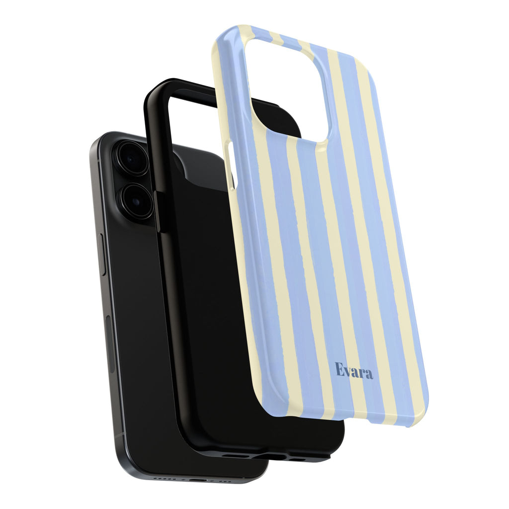 Pastel Blue & Cream Stripe Phone Case