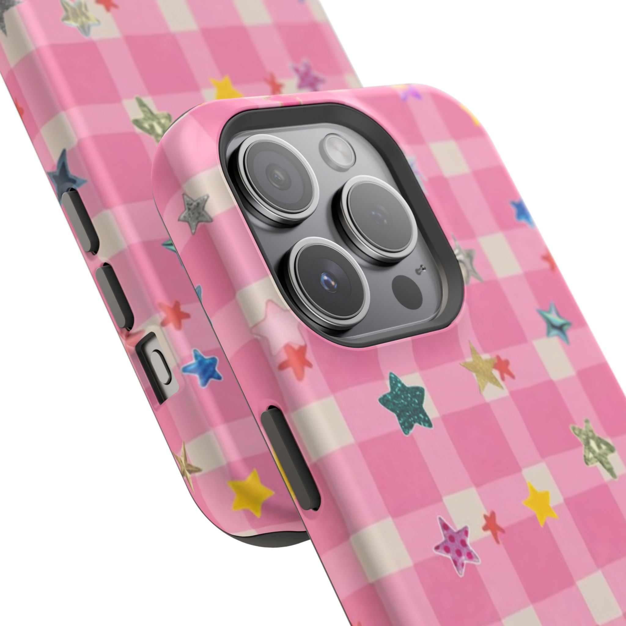 Pink Gingham Star Phone Case- Magsafe