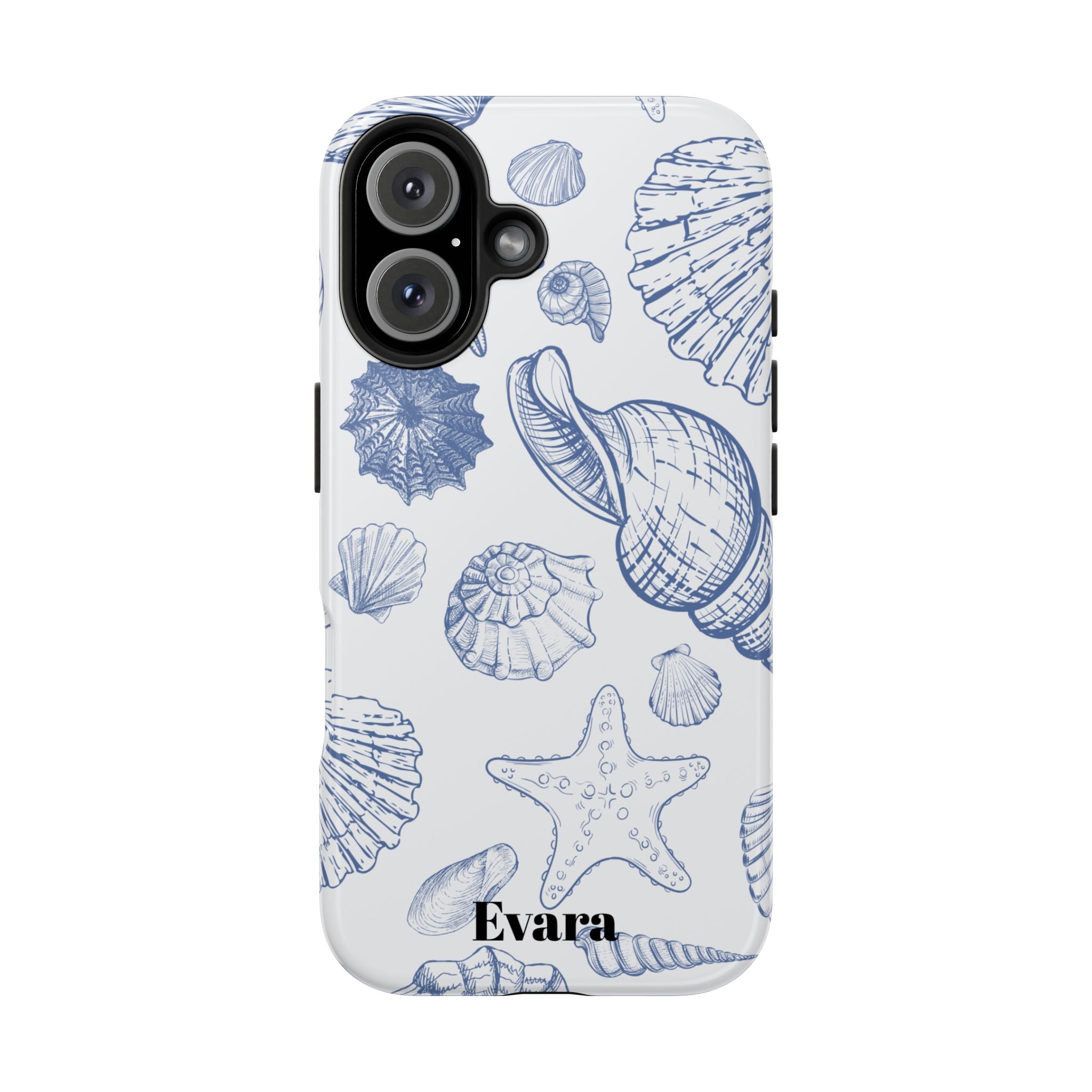 Blue Coastal Shell Pattern Phone Case