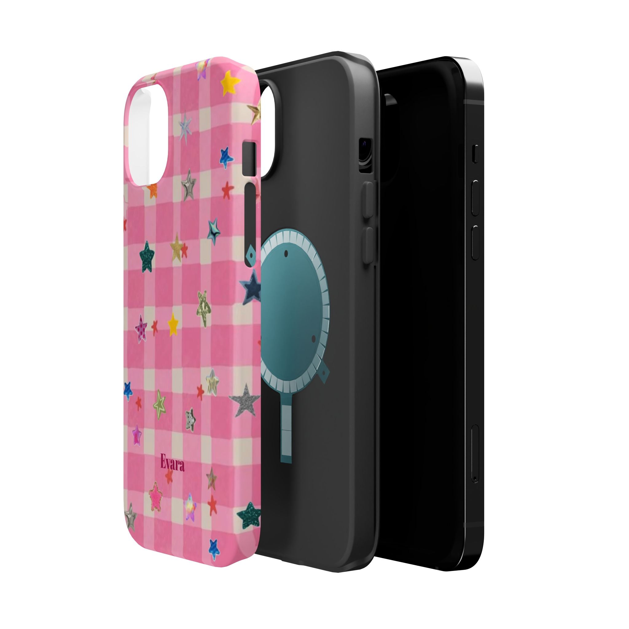 Pink Gingham Star Phone Case- Magsafe