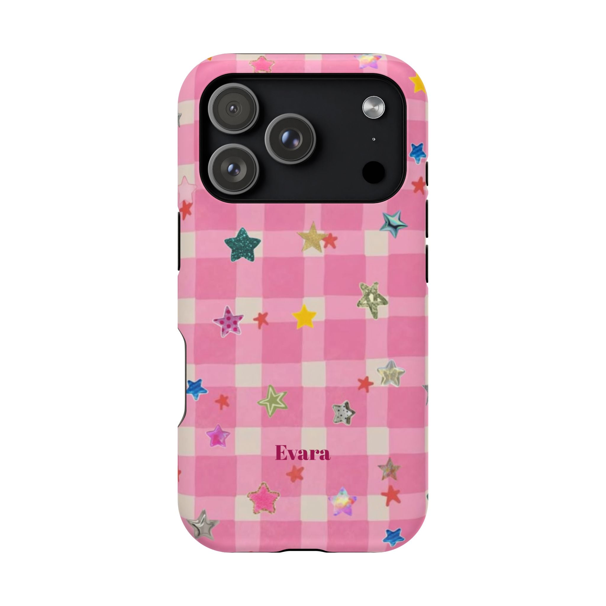 Pink Gingham Star Phone Case- Magsafe