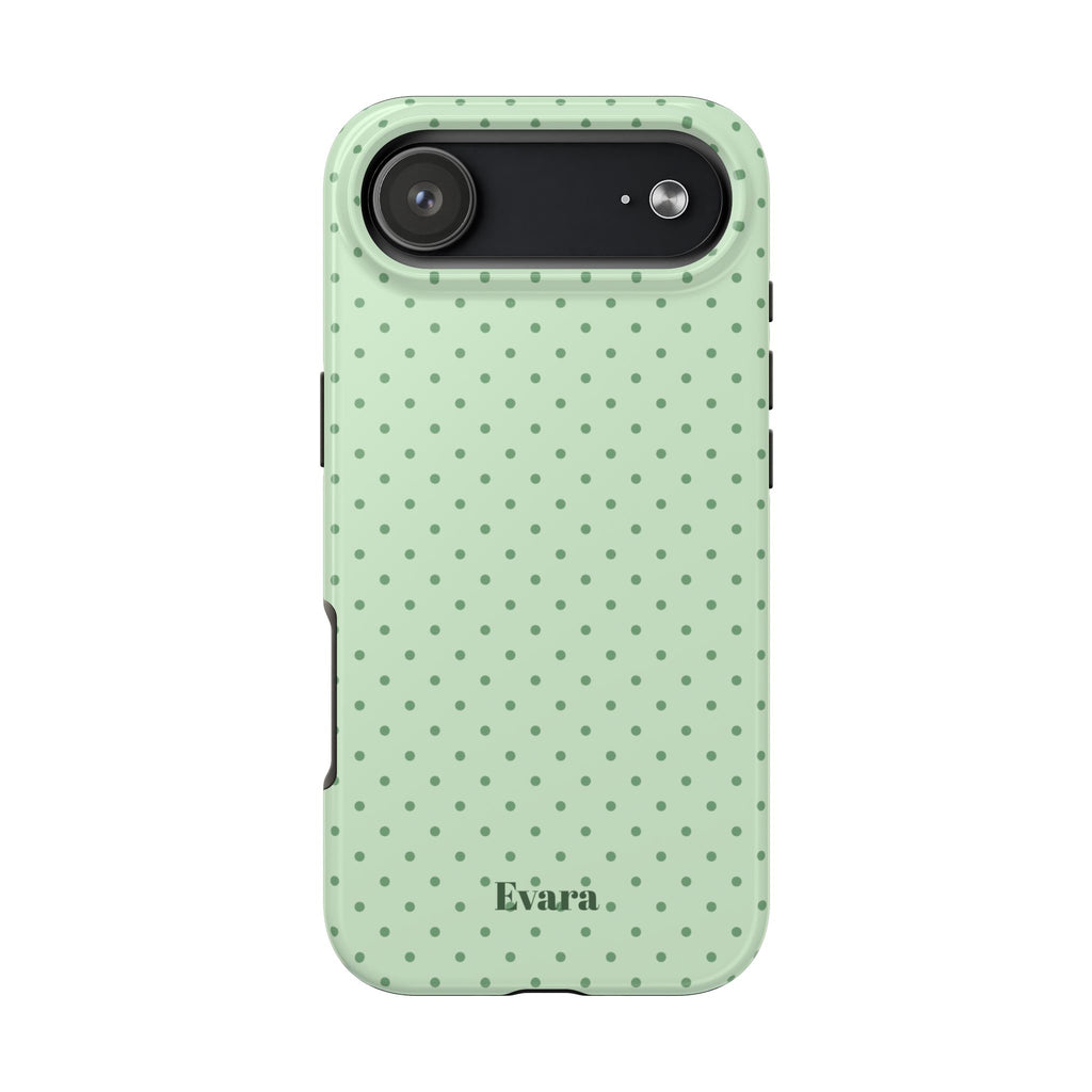 Mint Polka Dot Tough Phone Case — Protective Stylish Phone Cover