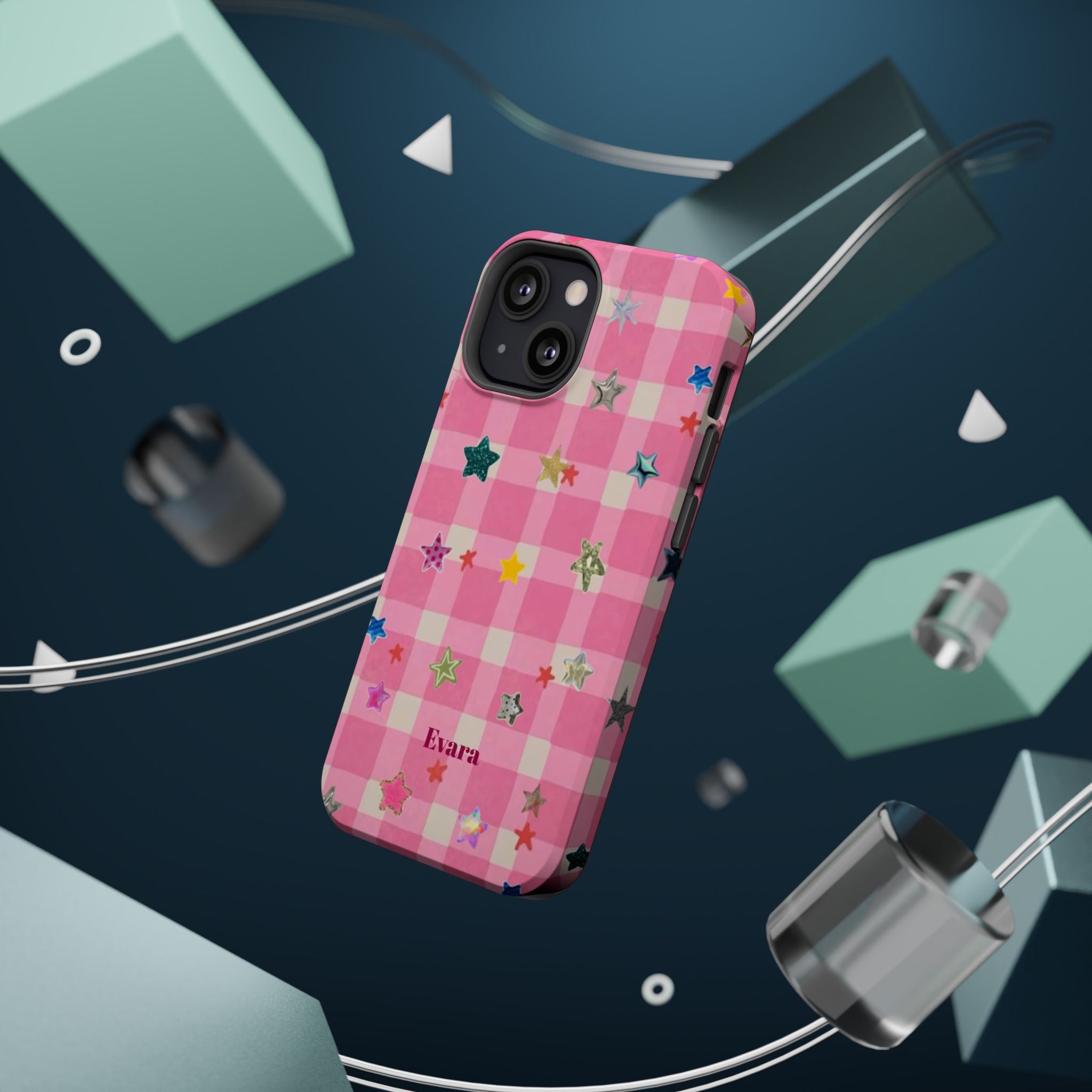 Pink Gingham Star Phone Case- Magsafe
