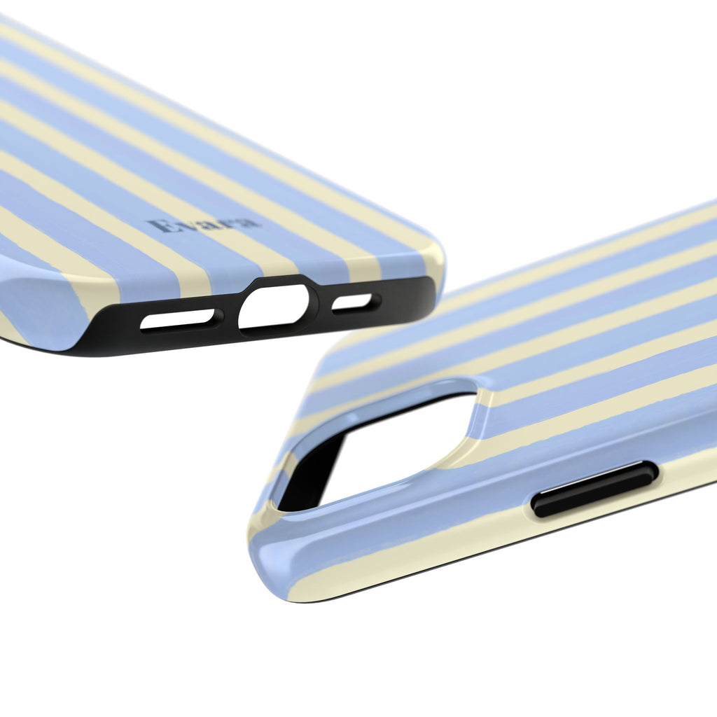 Pastel Blue & Cream Stripe Phone Case