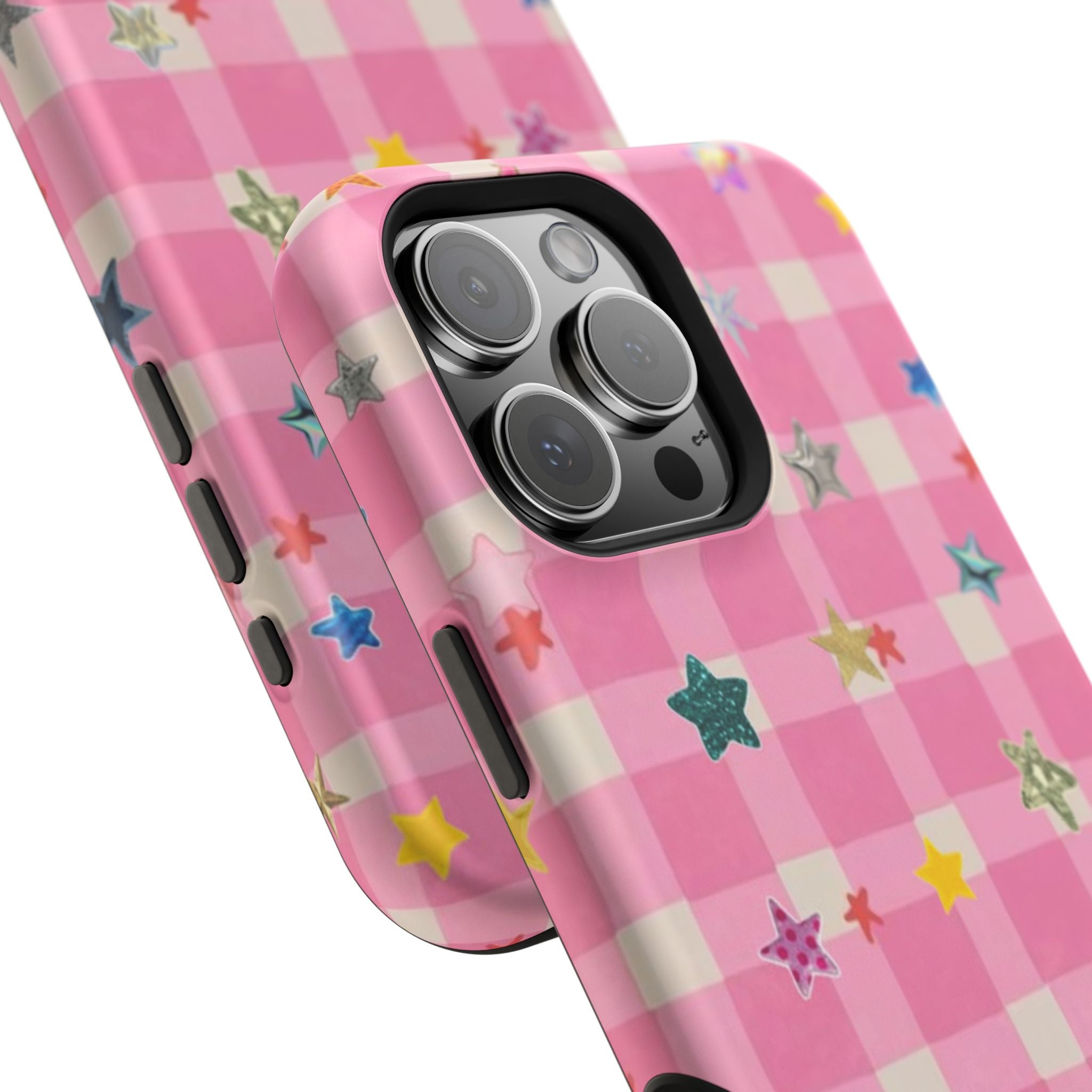 Pink Gingham Star Phone Case- Magsafe