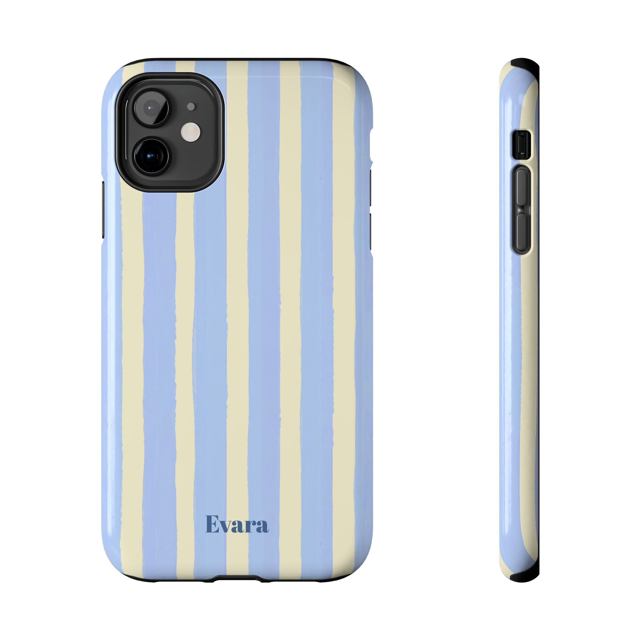 Pastel Blue & Cream Stripe Phone Case
