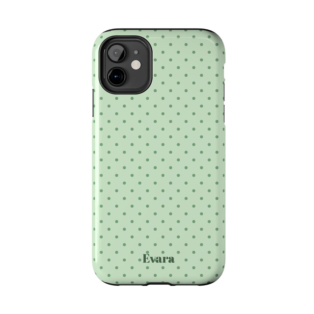 Mint Polka Dot Tough Phone Case — Protective Stylish Phone Cover
