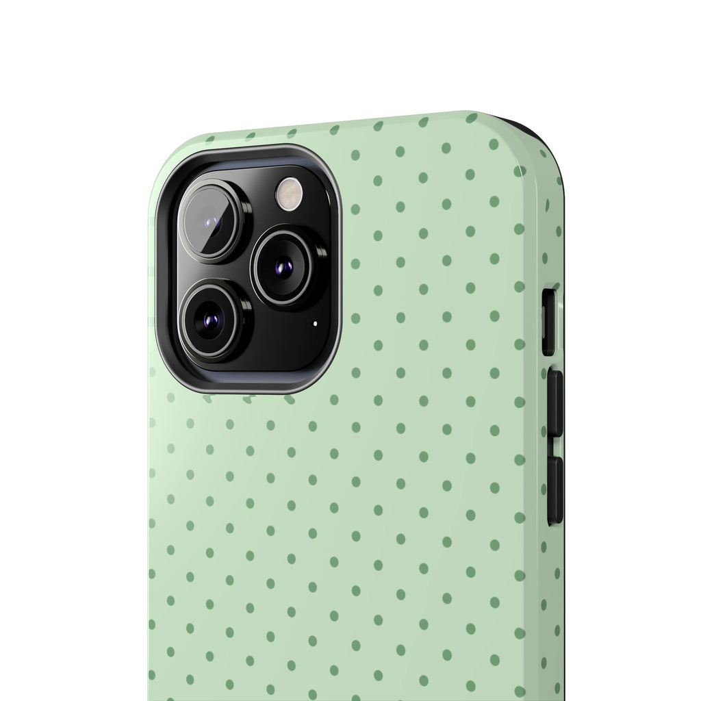 Mint Polka Dot Tough Phone Case — Protective Stylish Phone Cover
