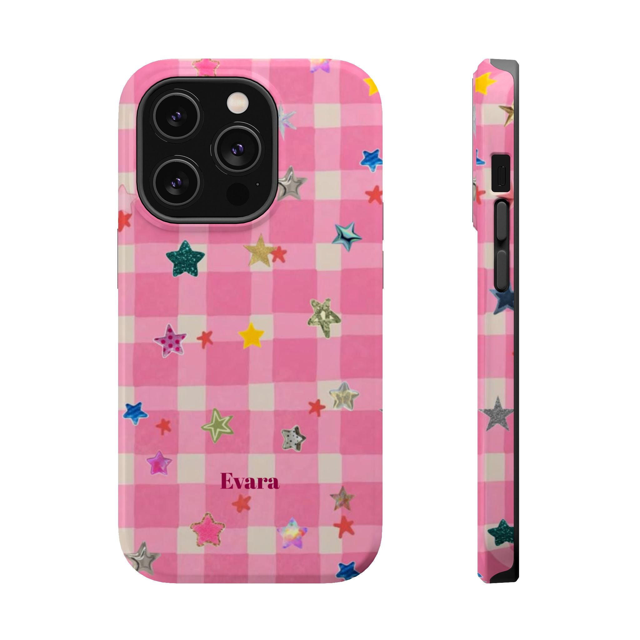 Pink Gingham Star Phone Case- Magsafe