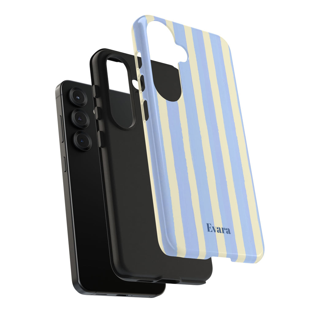 Pastel Blue & Cream Stripe Phone Case