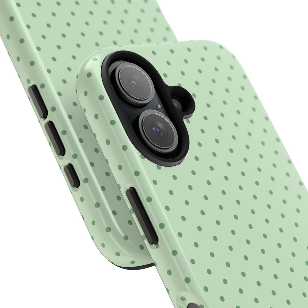 Mint Polka Dot Tough Phone Case — Protective Stylish Phone Cover