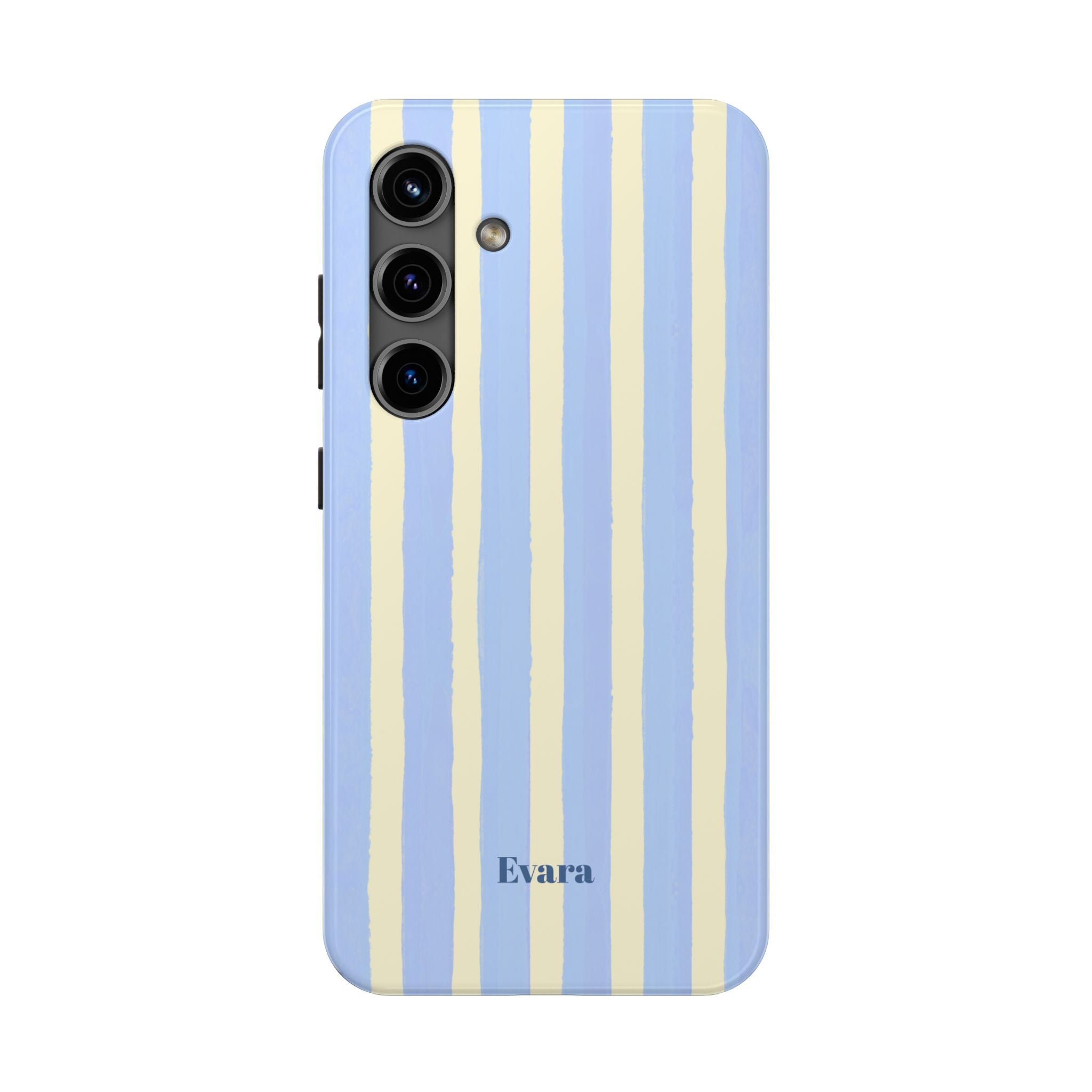 Pastel Blue & Cream Stripe Phone Case